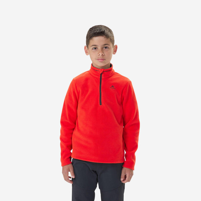 Sudadera de senderismo con forro polar roja para niños de 7 a 15 años MH100, photo 7 of 6