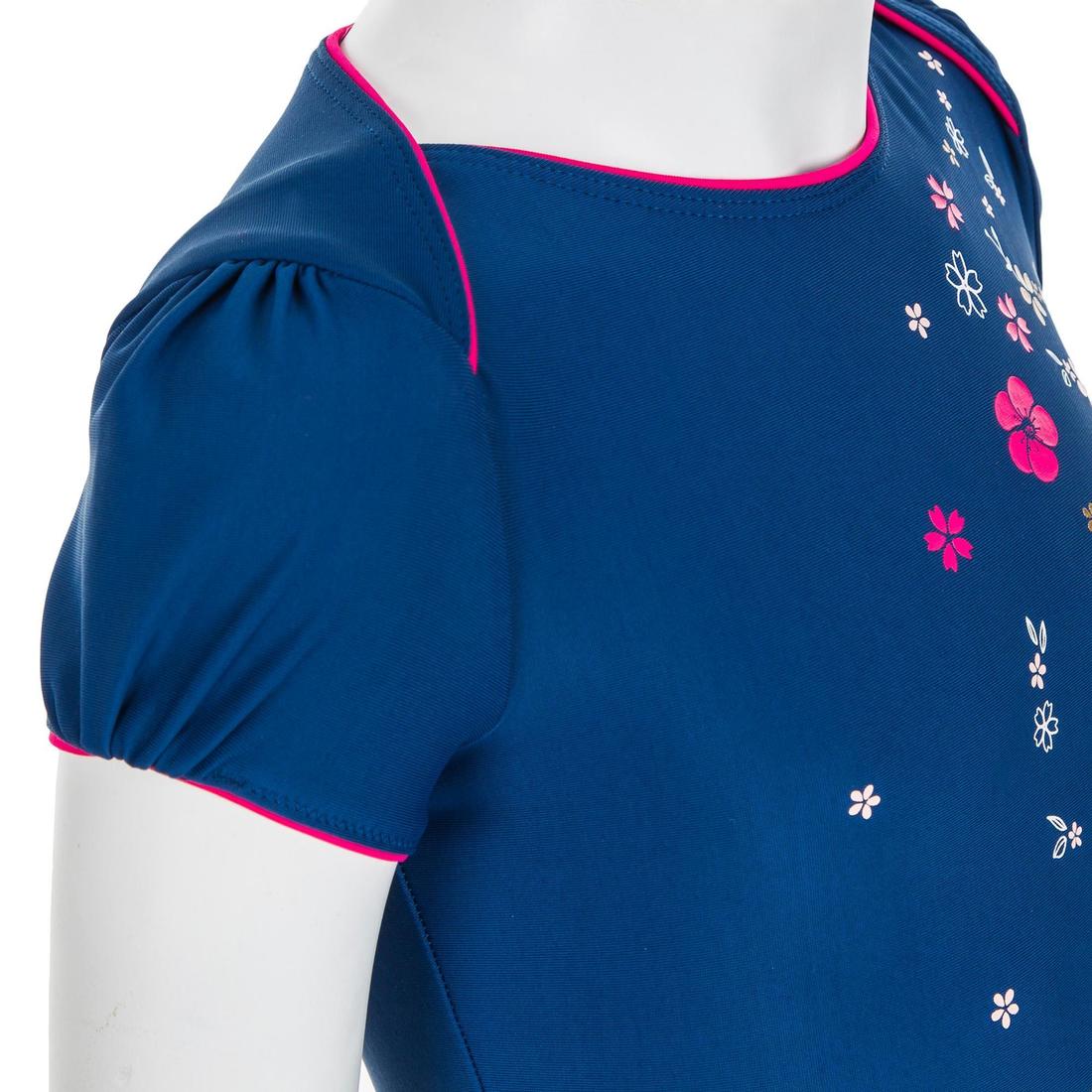 Top Playera Traje de baño Natación Alberca Bebé/Niña Azul Estampado Flores