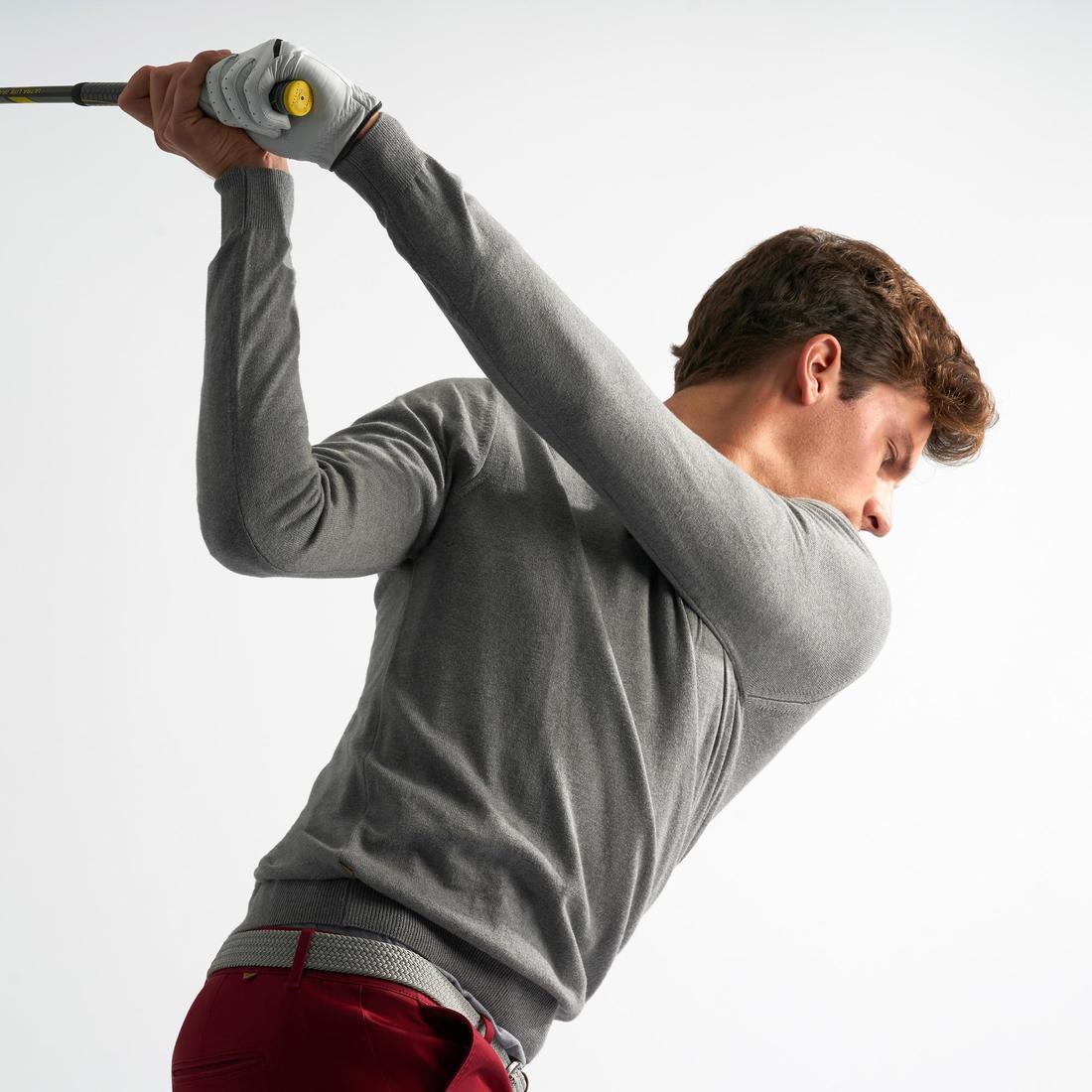 SUÉTER DE GOLF CON CUELLO REDONDO PARA HOMBRE CLIMA TEMPLADO GRIS