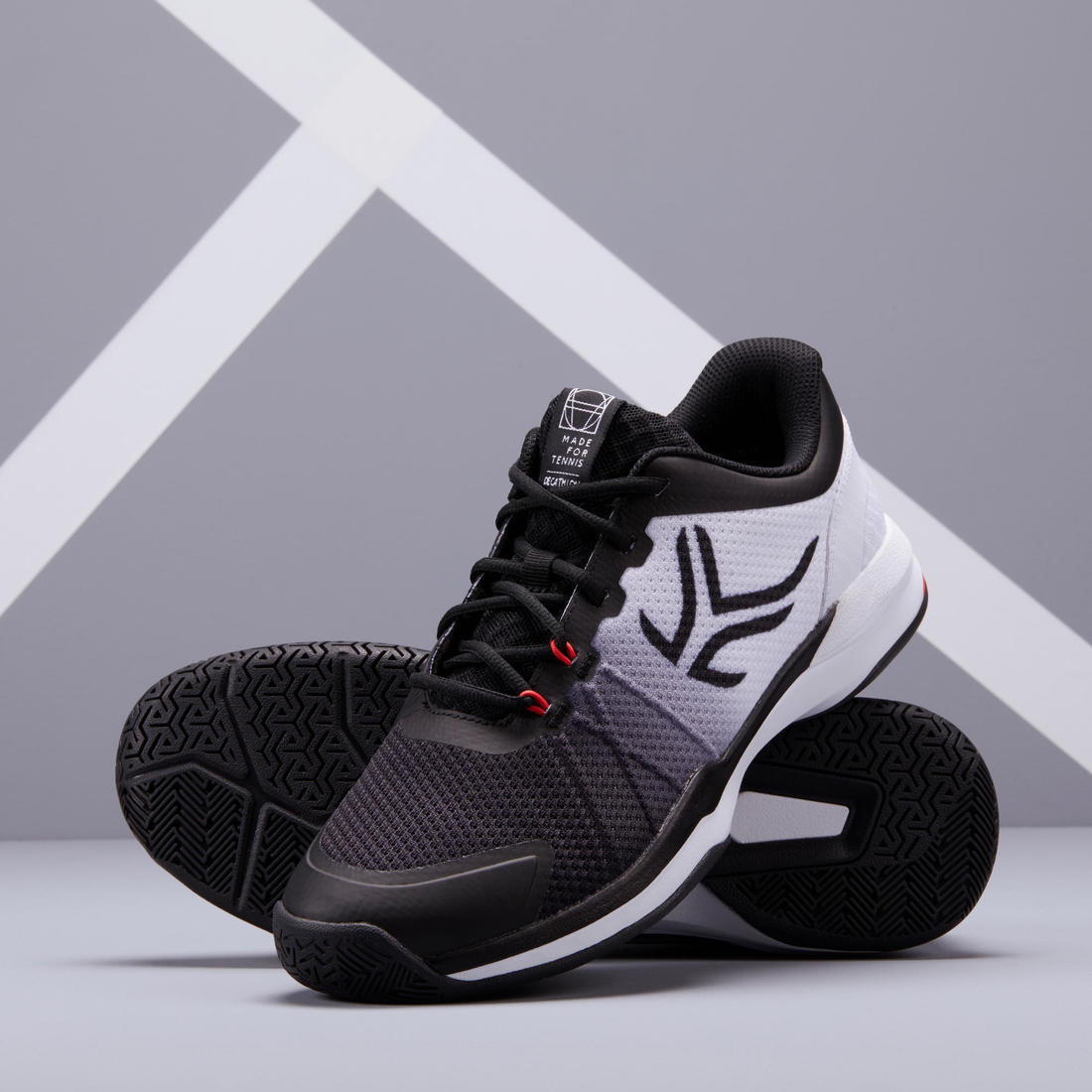 CALZADO DE TENIS HOMBRE TS590 BLANCO NEGRO MULTITERRENO