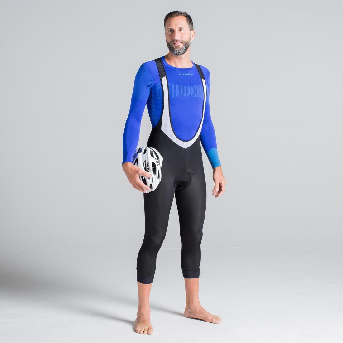 MALLAS DE 3/4 CON TIRANTES CICLISMO CARRETERA HOMBRE RC500 NEGRAS