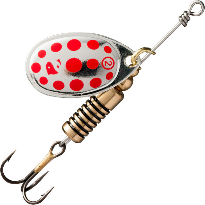 SPINNER PARA LA PESCA DE DEPREDADORES WETA + Nº 2 DORADO PUNTOS ROJOS, photo 5 of 4