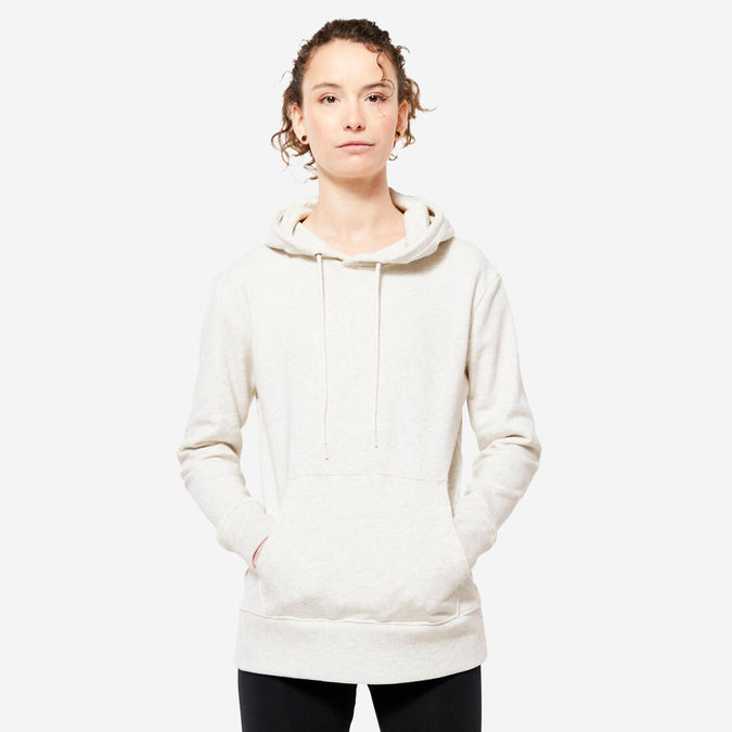 Sudadera de fitness con capucha larga de algodón blanca para mujer, photo 8 of 7