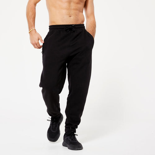 





Pantalón de fitness cálido de corte recto negro para hombre