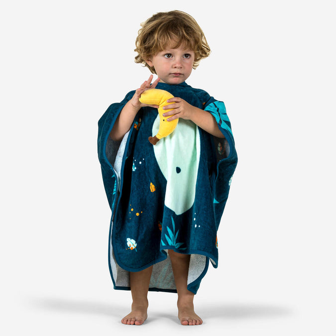 





Poncho para baño de mono de algodón azul oscuro para bebés, photo 1 of 7