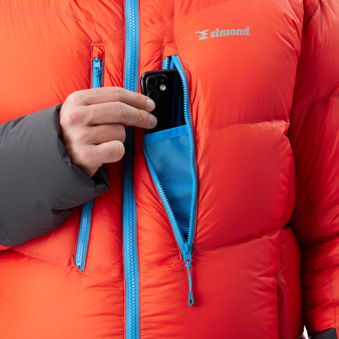 Chamarra acolchada DE PLUMÓN alpinismo hombre - MAKALU Rojo