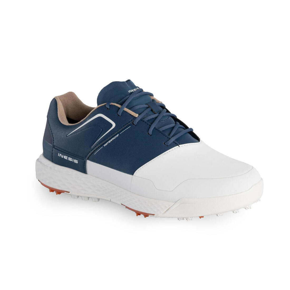 Zapatos de golf impermeables blancos para hombre Grip Waterproof