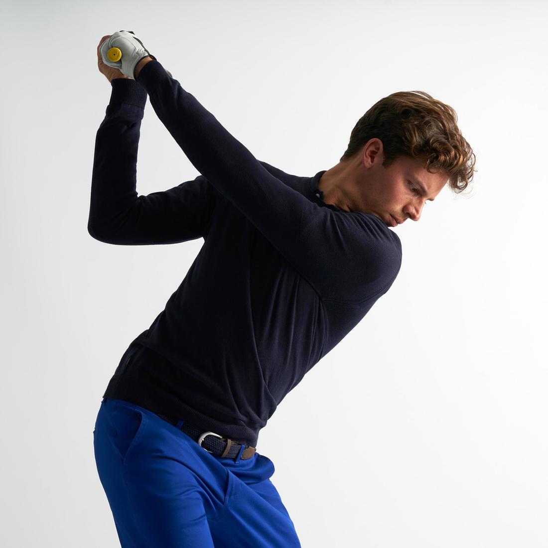 SUÉTER DE GOLF CON CUELLO REDONDO PARA HOMBRE CLIMA TEMPLADO GRIS