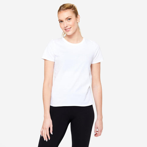 





Playera de fitness blanco glaciar para mujer 100