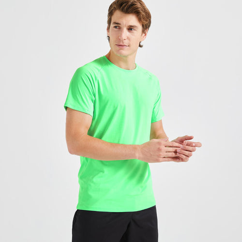 





Playera de fitness transpirable de cuello redondo verde fluorescente Essential