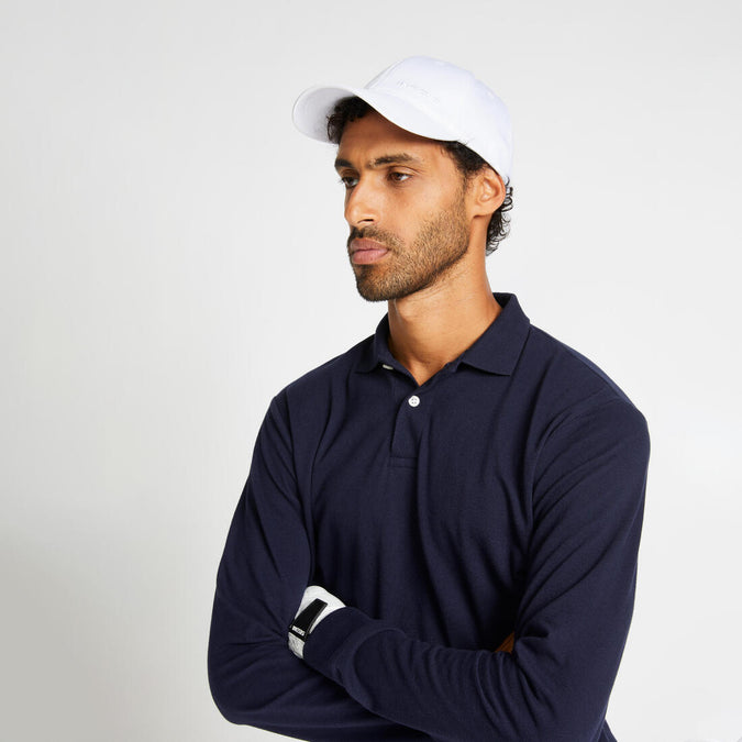 POLO GOLF MANGA LARGA HOMBRE MW500 AZUL MARINO Decathlon Panama