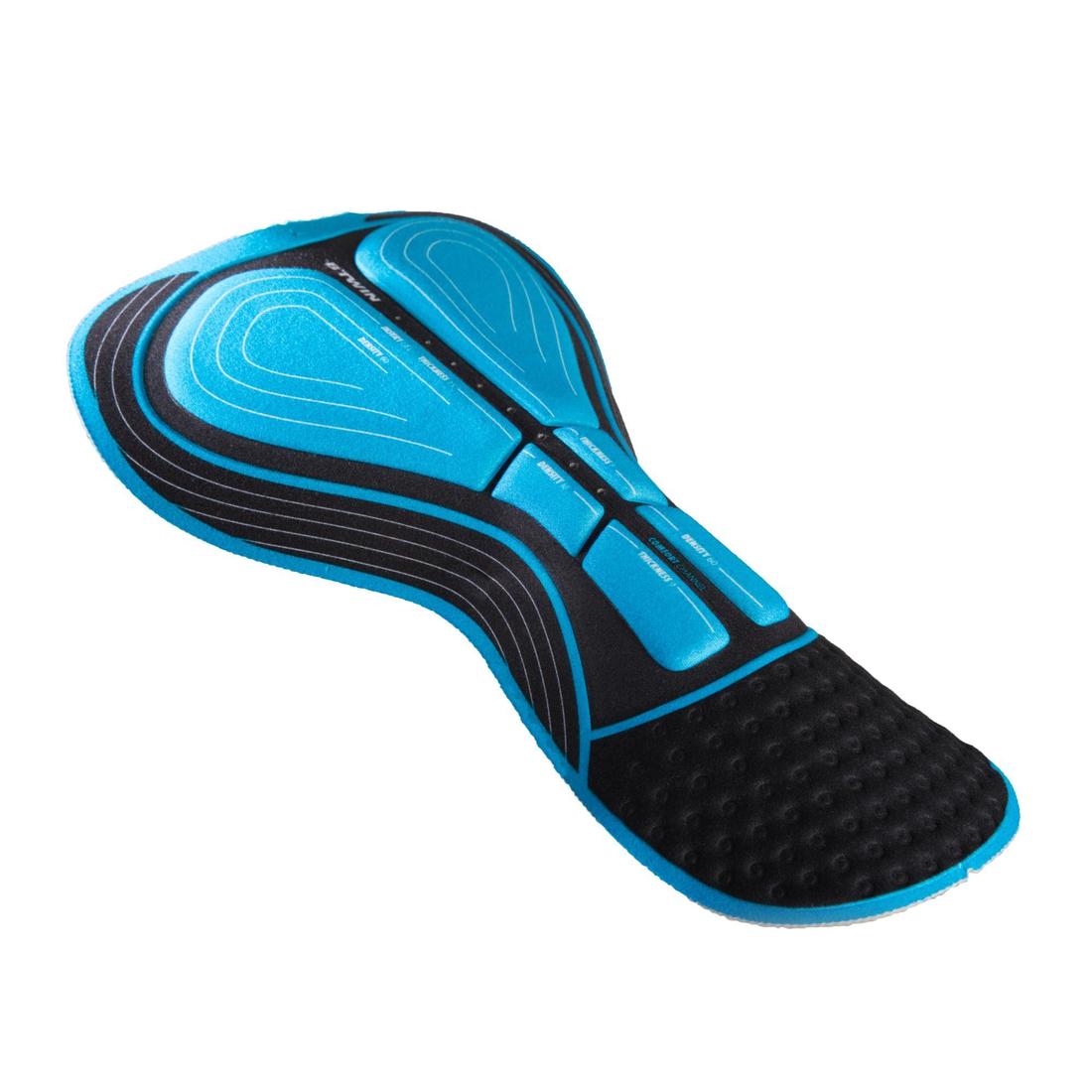 Licra con tirantes carretera hombre cicloturismo RC500 azul marino y bolsillo