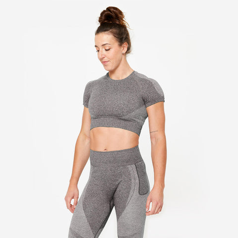 





Playera Crop-Top Fitness Sin Costuras Manga Corta