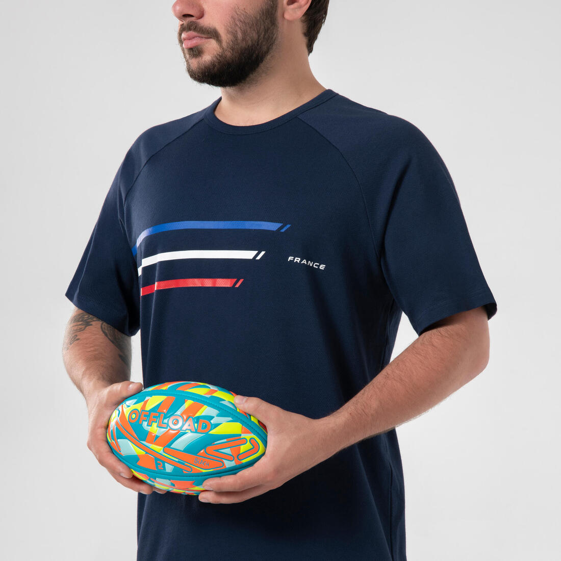 Balón de rugby playa - Talla 1 - R100 Midi City azul amarillo naranja