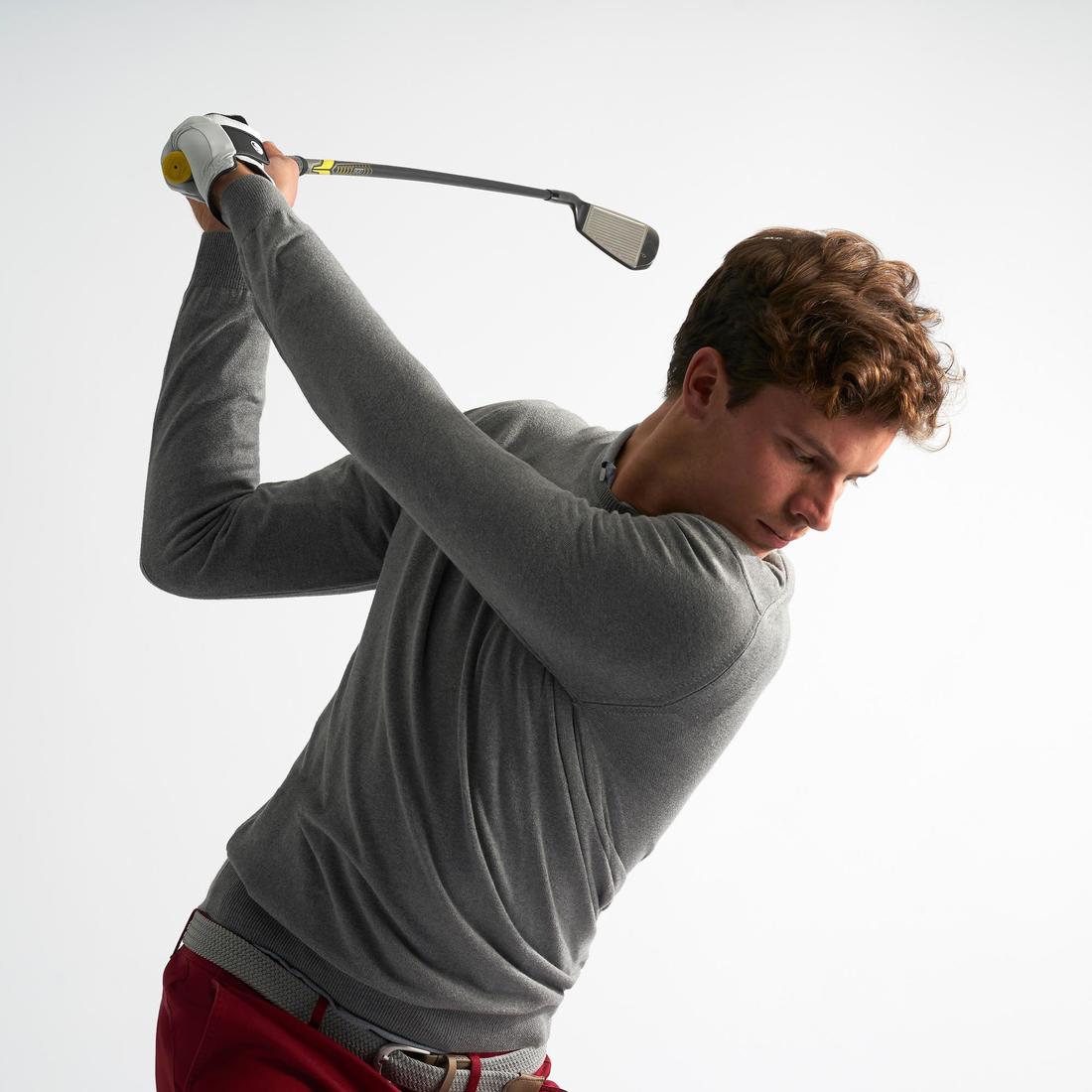 SUÉTER DE GOLF CON CUELLO REDONDO PARA HOMBRE CLIMA TEMPLADO GRIS