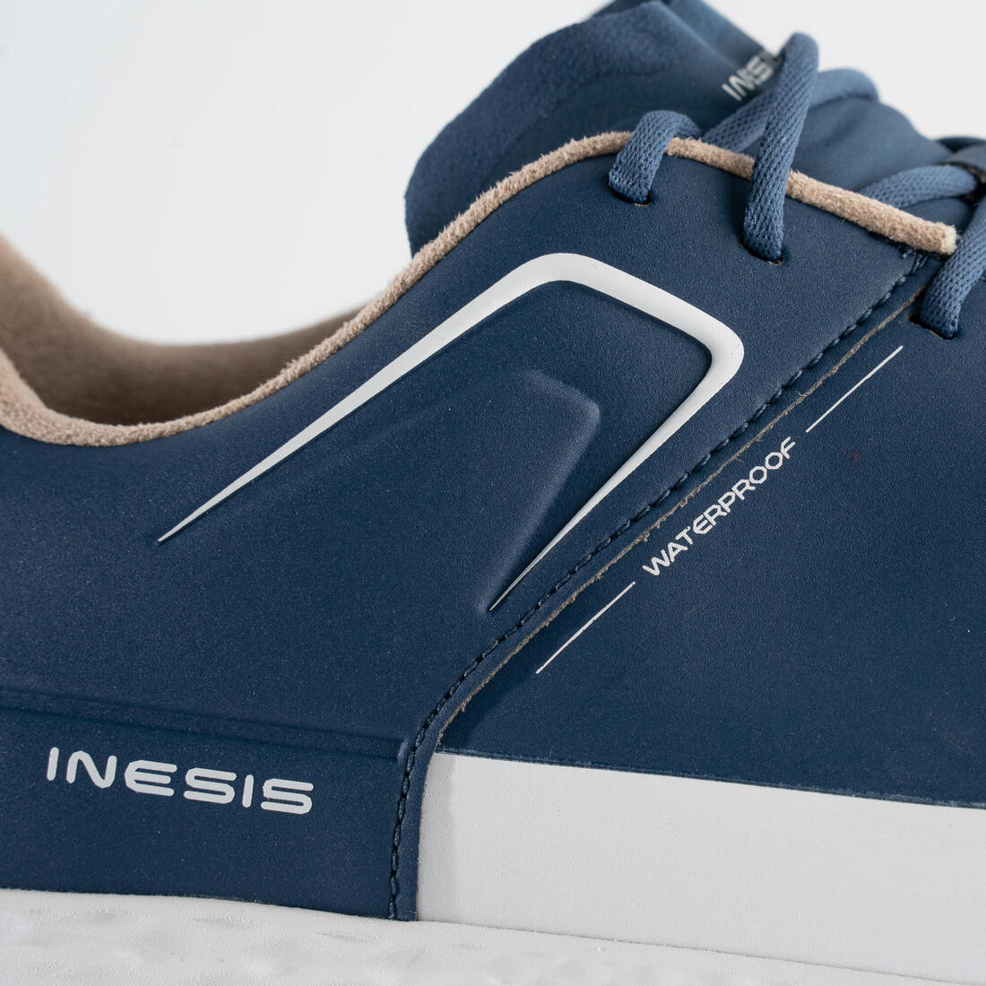 Zapatos de golf impermeables blancos para hombre Grip Waterproof