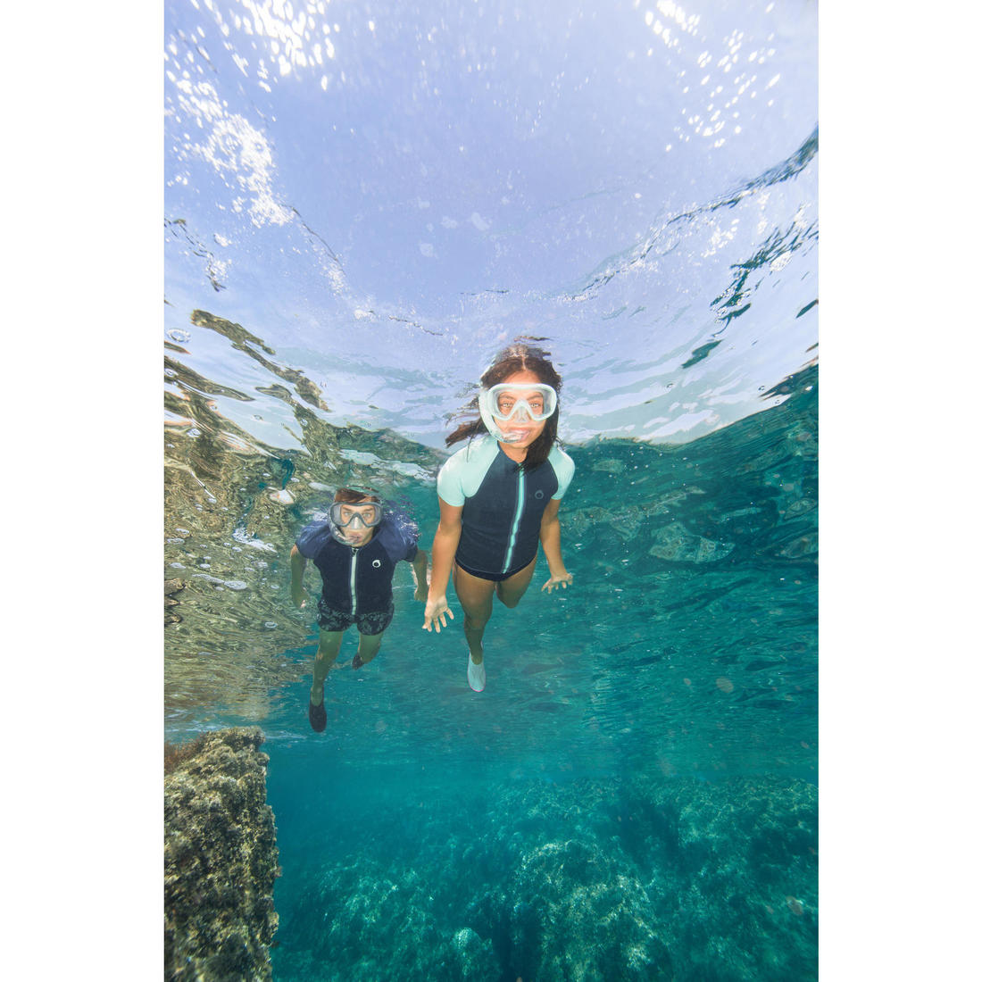 Tubo Apnea y Snorkel FRD100 Niños Turquesa - Decathlon Panama