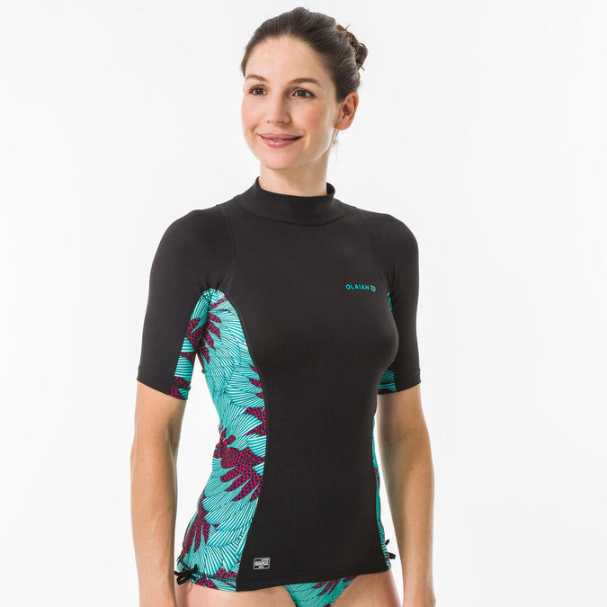 





Playera de surf anti-UV de manga corta negra para mujer 500 Koga Maldivas, photo 1 of 8