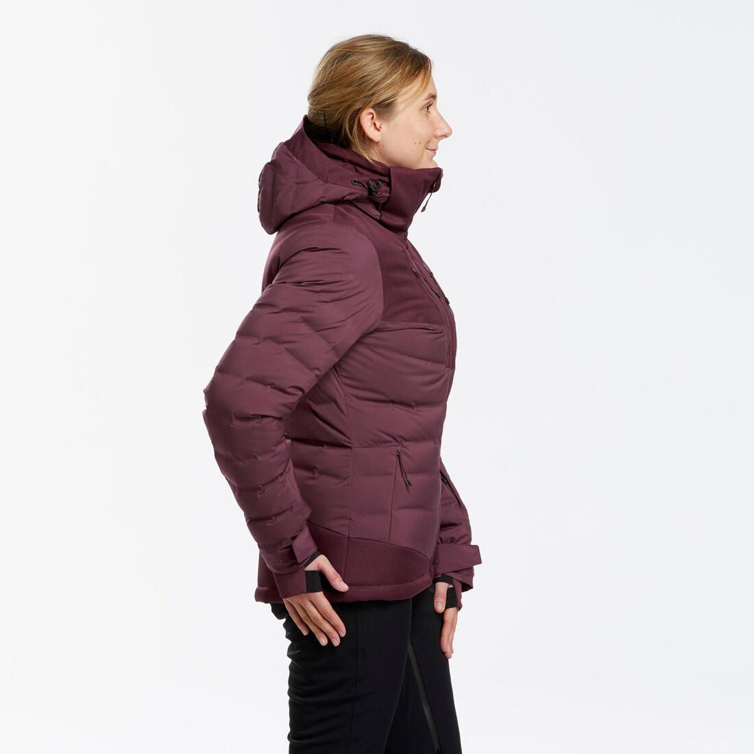 CHAMARRA ACOLCHADA CÁLIDA DE ESQUÍ MUJER - 900 WARM - BURDEOS