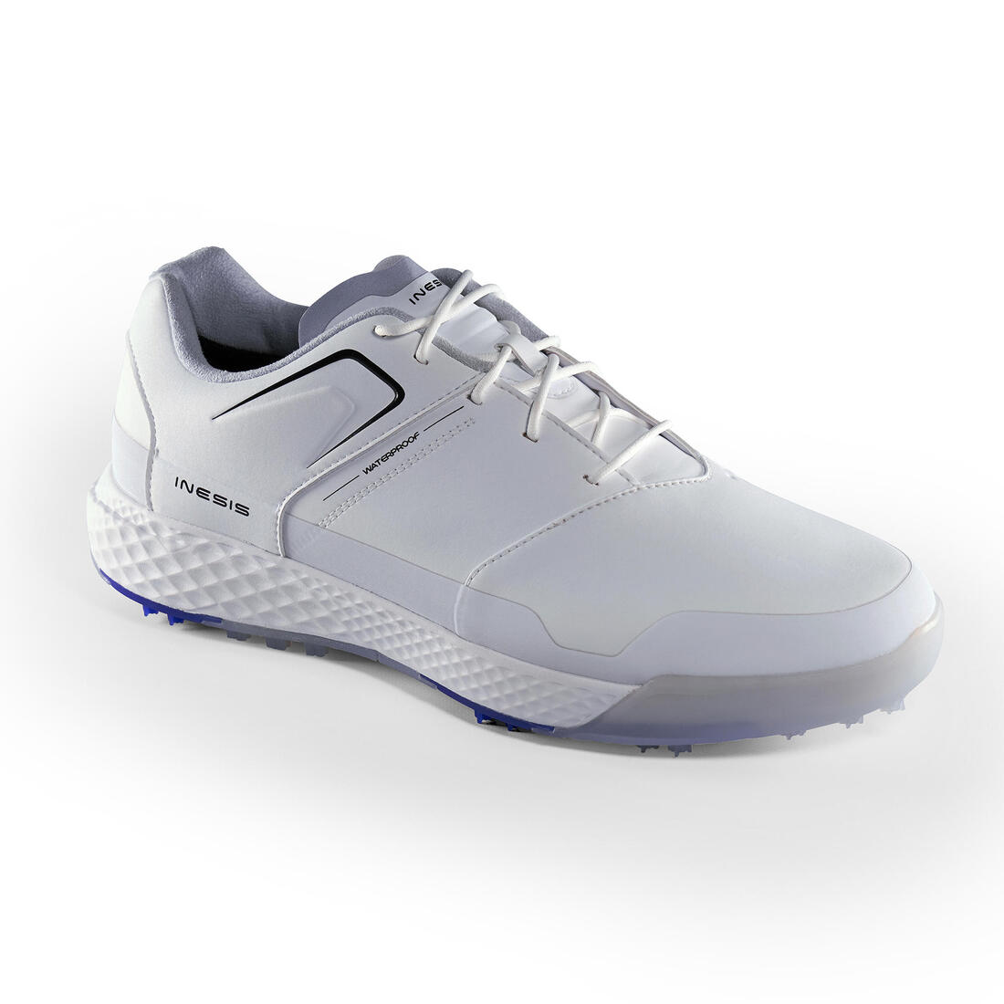 Zapatos de golf impermeables blancos para hombre Grip Waterproof