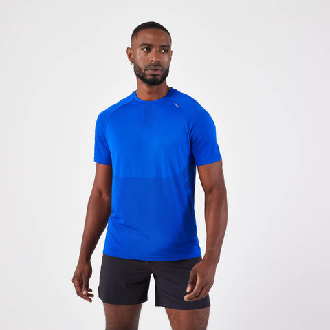 





Playera de running sin costuras negra para hombre Kiprun Run 500 Confort