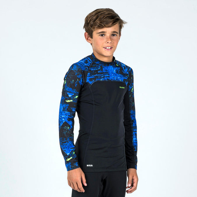 





Playera de surf anti-UV de manga larga negra para niños 500 Vortex, photo 1 of 8