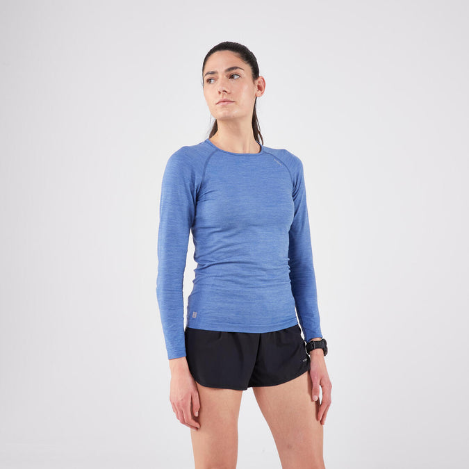 





Playera de running térmica y transpirable para mujer Kiprun skincare - Azul oscuro, photo 1 of 7