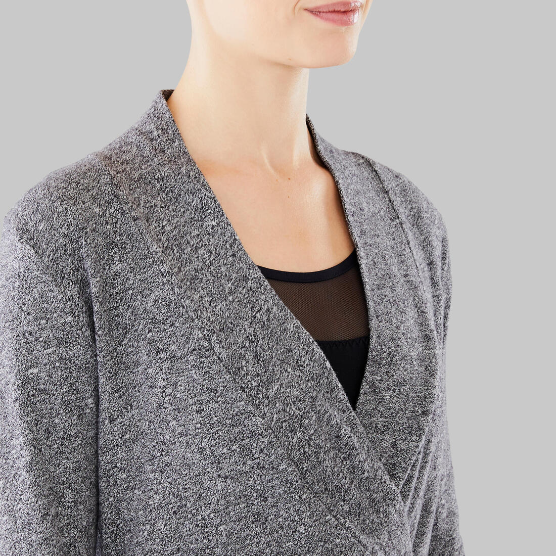 Suéter Ballet cruzado Mujer Starever gris oscuro