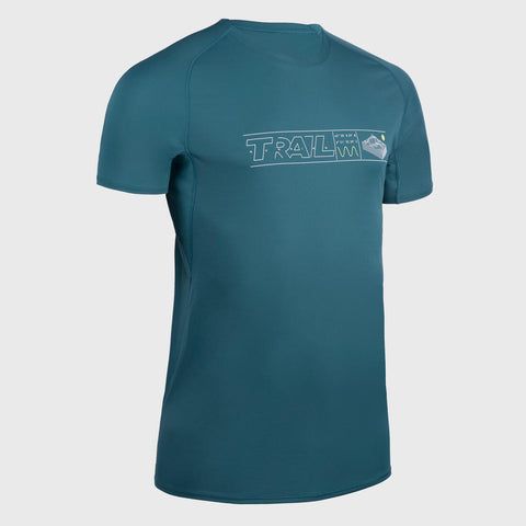 





Playera de running azul pizarra con grafismo para hombre Kiprun Run 500