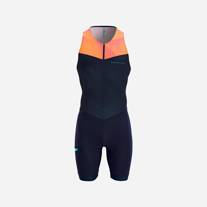 





Trisuit de triatlón de corta distancia azul marino con naranja para hombre, photo 1 of 5