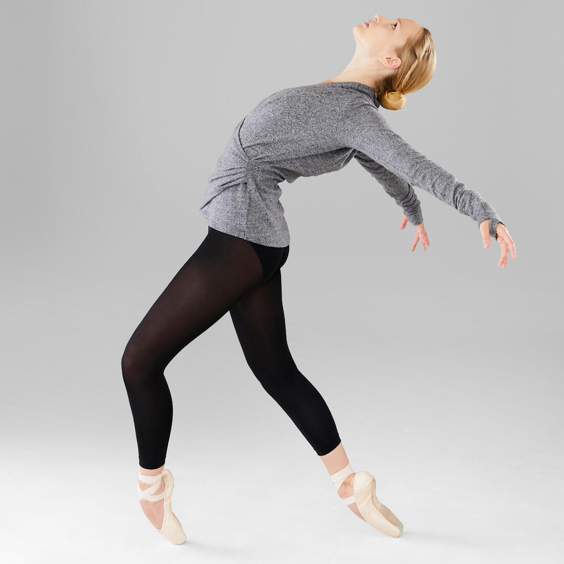 Suéter Ballet cruzado Mujer Starever gris oscuro