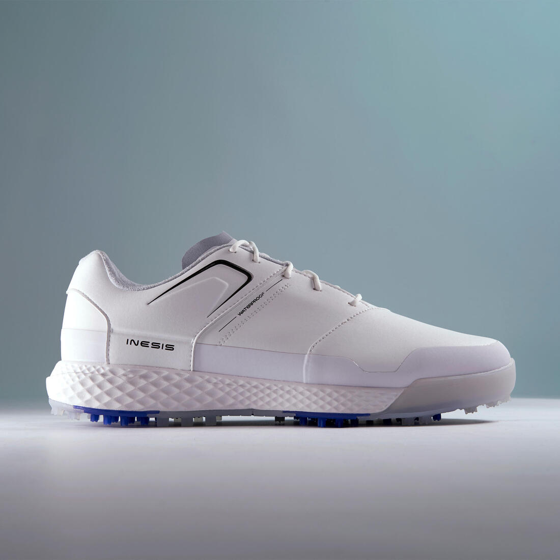 Zapatos de golf impermeables blancos para hombre Grip Waterproof