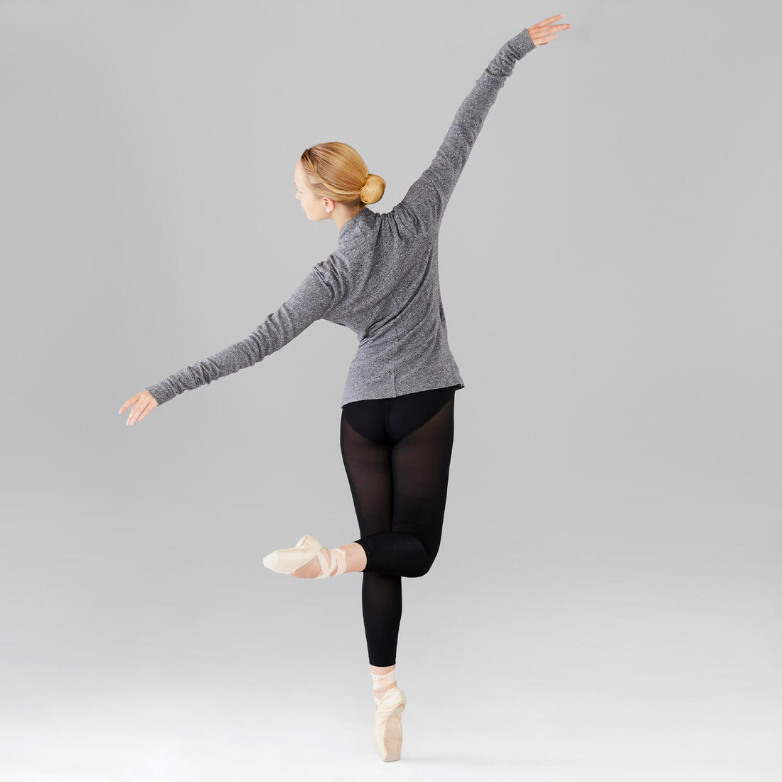 Suéter Ballet cruzado Mujer Starever gris oscuro