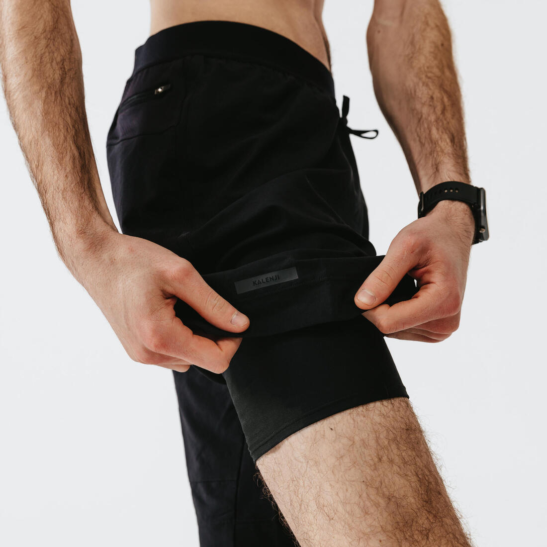 Short de Running 2 en 1 para Hombre - Kalenji - Dry+ - Negro - Bóxer Integrado