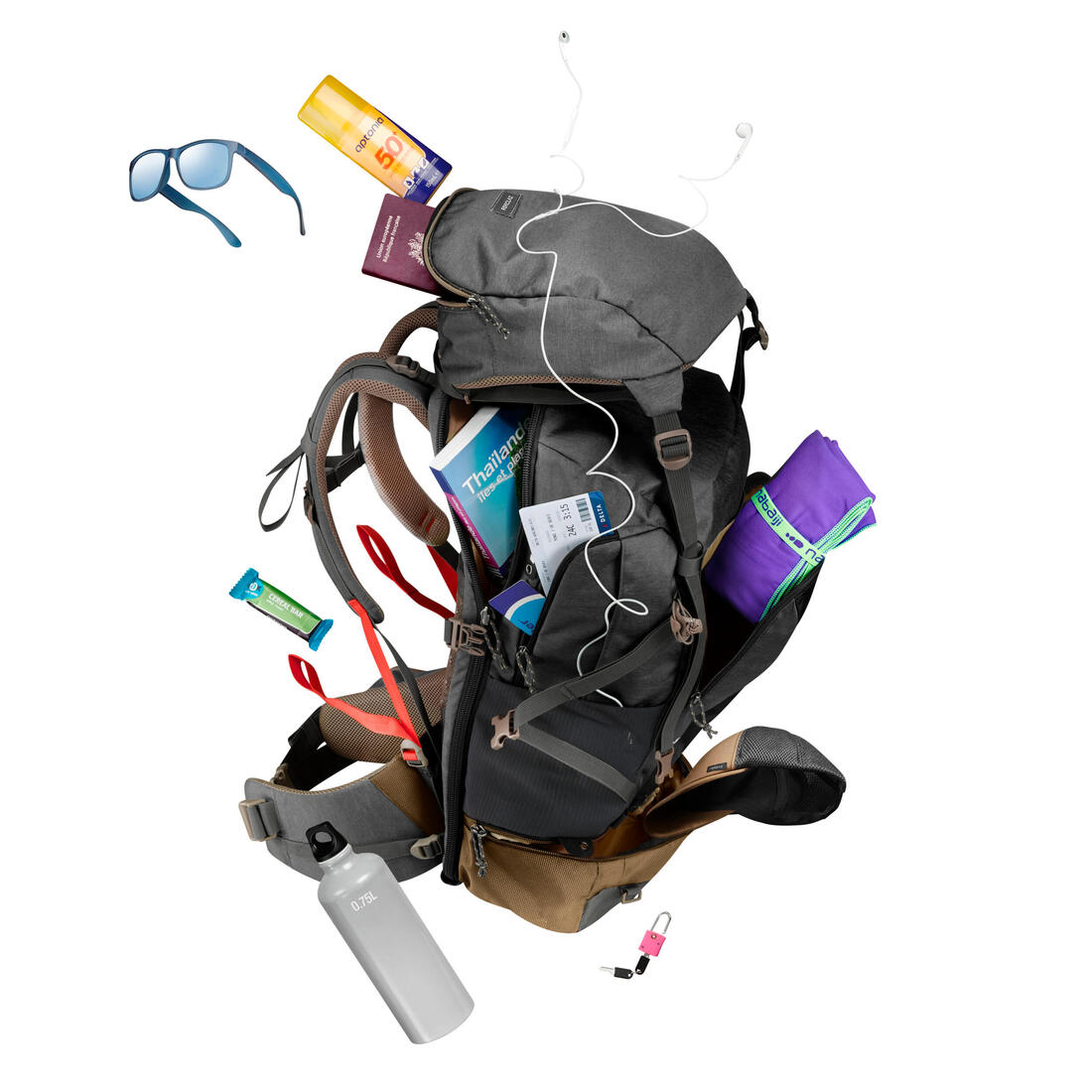 Mochila de viaje hombre 50 L - Travel 500