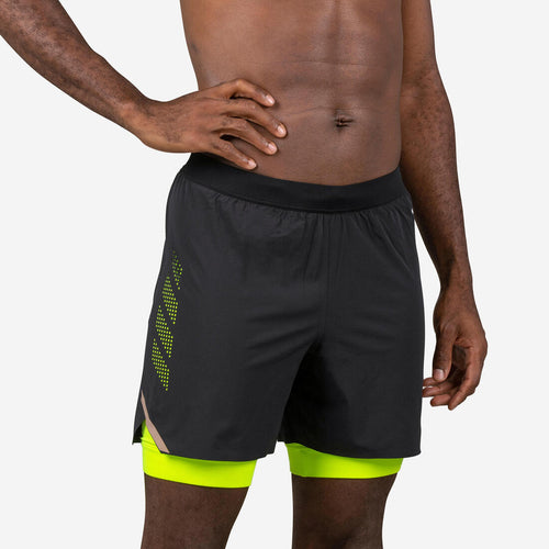 





Jammer de natación negro, amarillo y beige para hombre 500 Fiti