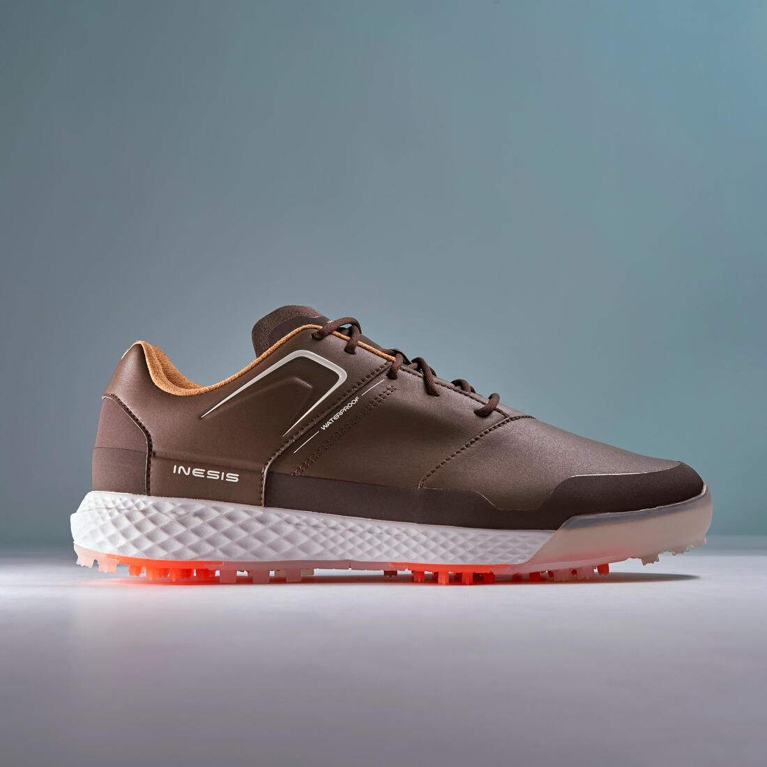 Zapatos de golf impermeables blancos para hombre Grip Waterproof