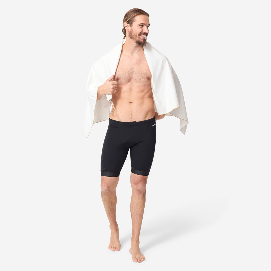 Toalla de natación de microfibra talla G blanca Fidji Greige