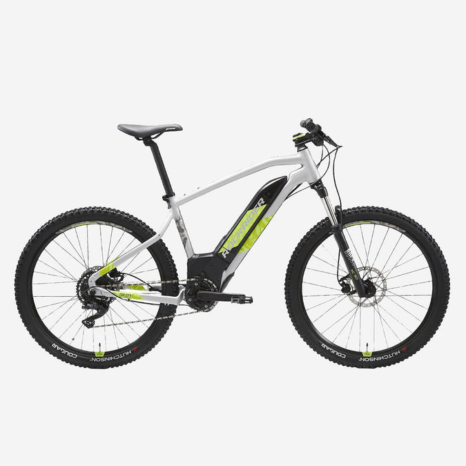 





Bicicleta MTB eléctrica y semirrígida gris con amarillo ácido de 27.5