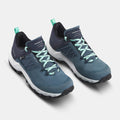 Tenis impermeables de senderismo en montaña azules para mujer MH500 WTP LOW