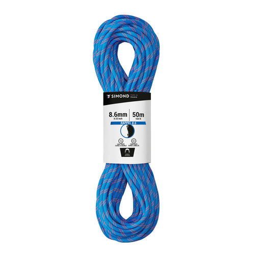 





Cuerda en doble de escalada y alpinismo 8.6 mm x 50 m Rappel 8.6 Azul