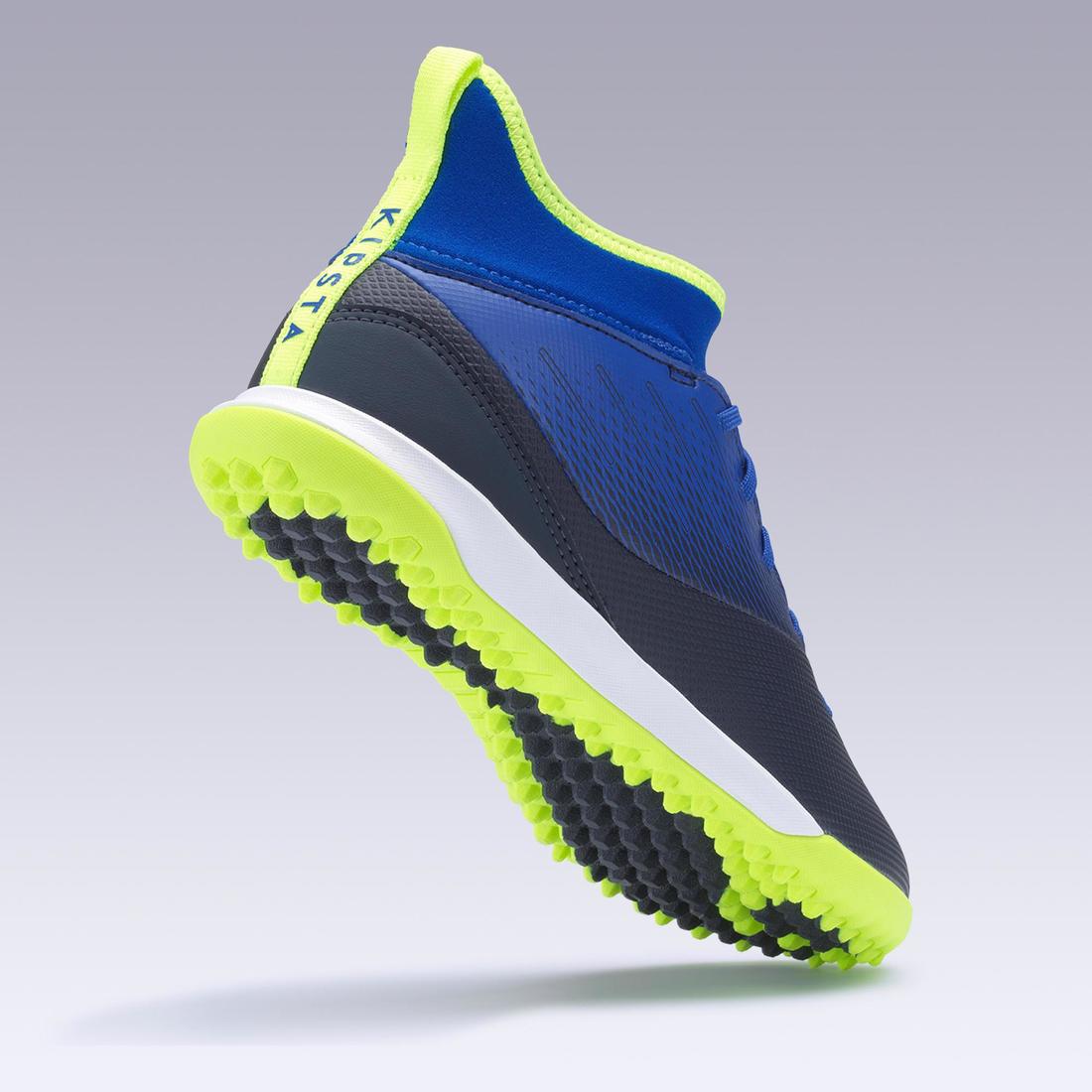 Tenis de futbol de niño - Caña alta - AGILITY 500 TURF TF - Azul negro