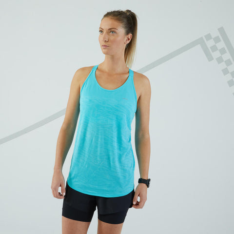 





Playera de running con brassiere-top integrado turquesa para mujer Kiprun Run500