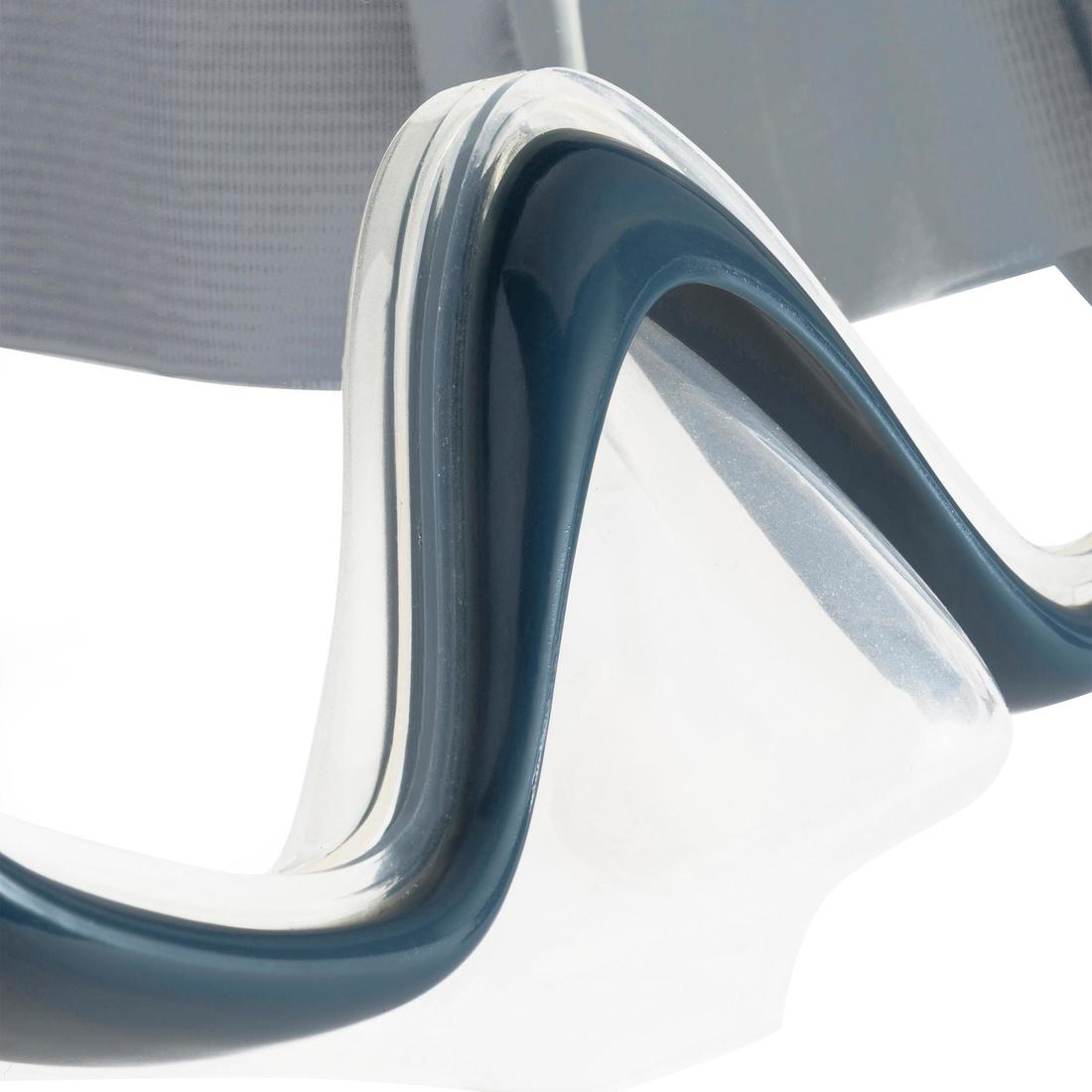 Kit Máscara Tubo Snorkel SNK 500 Adultos y Niños Gris