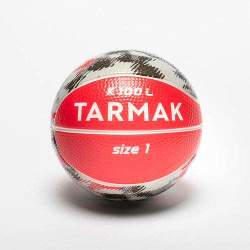 





Minibalón de básquetbol de espuma talla 1 rojo/gris para niño K100 light & soft