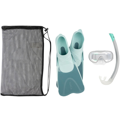 





Kit Aletas Máscara Tubo Snorkel SNK 500 Niños Azul Gris Menta Pastel - Decathlon Panama