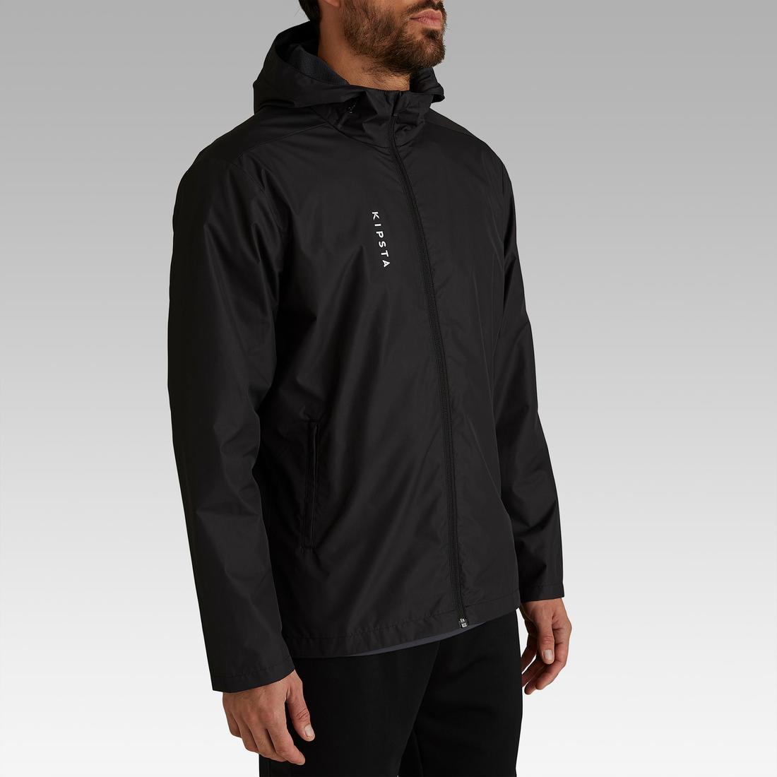 Camarra de fútbol impermeable T100 adulto negra