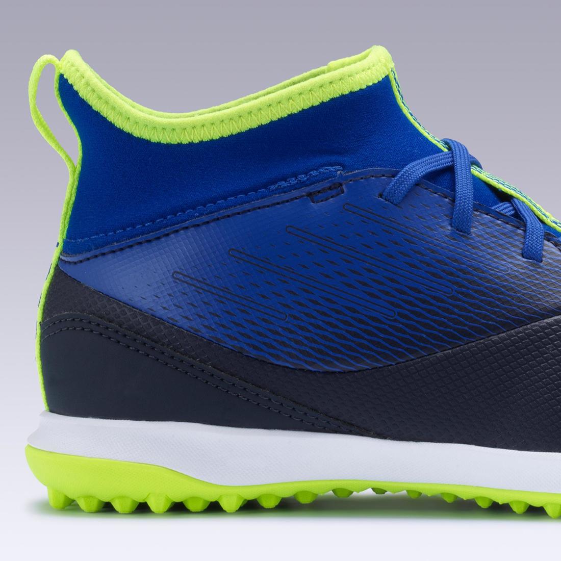 Tenis de futbol de niño - Caña alta - AGILITY 500 TURF TF - Azul negro