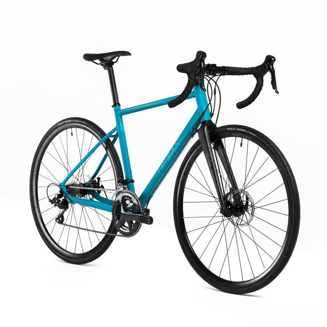 Bicicleta de carretera azul con freno de disco rc 500 Decathlon