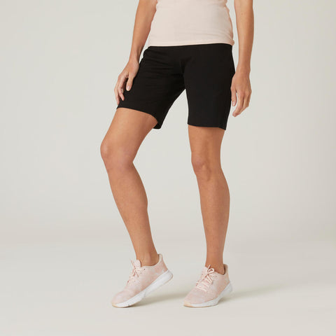 





Short de fitness negro con bolsillos rectos para mujer 500